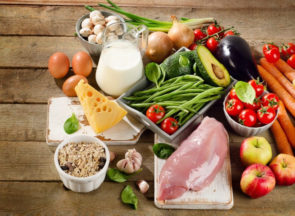 A variedade de produtos permitidos para persoas con gastrite segundo a dieta da táboa 6